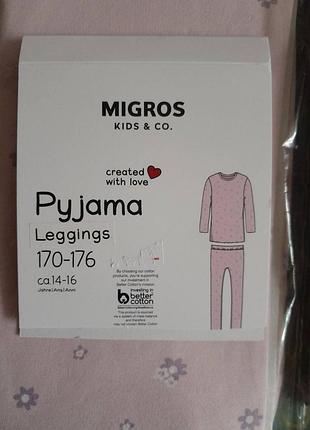 Пижама для девочки migros kids &amp; co., размер 170-176, также 158/164, розовая
