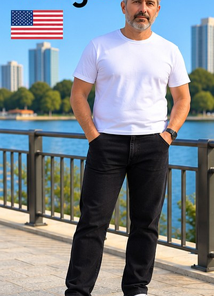 Чоловічі джинси wrangler l 50 чорні прямі класичні щільний денім