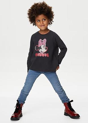 Ідеальний стильний бавовняний реглан з minnie на дівчинку 4/5р m&s collection
