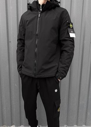 Куртка stone island мужская черная демисезон xl