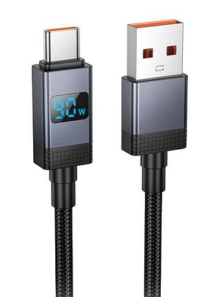 Дата кабель hoco x118 generous with display usb to type-c 5a (1m)