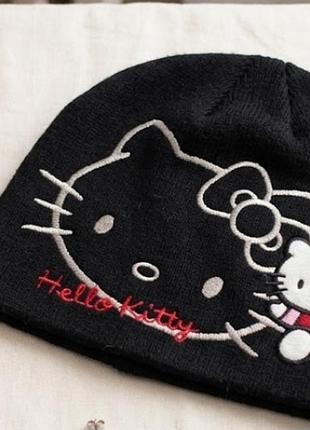 Чорна трикотажна шапка hello kitty sanrio, р. 54