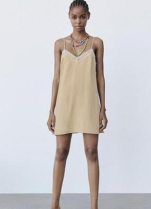 Сукня комбінація з льону zara xs