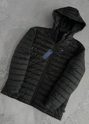 Черная демисезонная куртка tommy hilfiger s-3xl