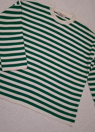 Полосатый акриловый мирр белый/зеленый размер l/xl, без недостатков