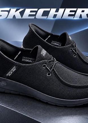 Сліпони чоловічі skechers go walk slip-ins чорні