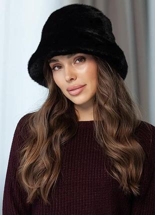 Панама з екохутра чорна m&s