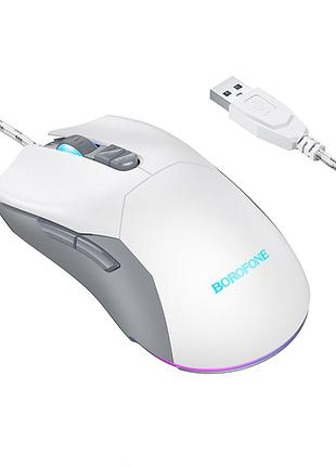 Миша дротова borofone bg18 valeroso gray / white