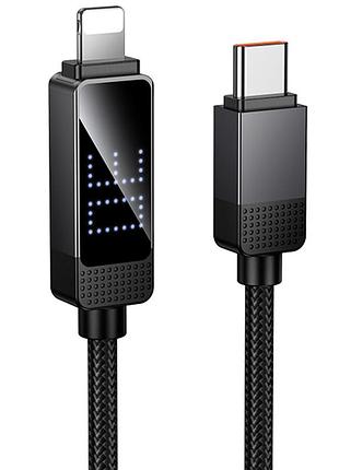 Дата кабель hoco u154 matrix type-c to lightning 30w (1m) black