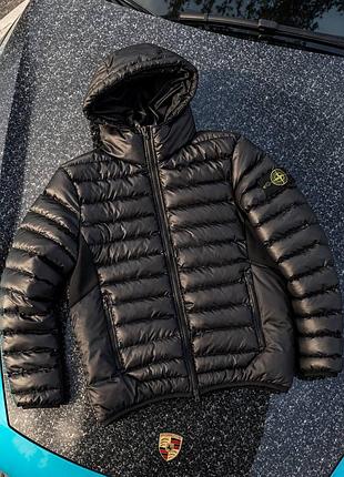 Чоловіча куртка-пуховик stone island чорна