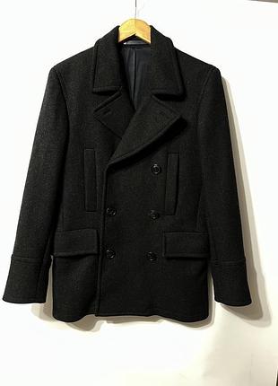 Paul smith шерстяное двубортное пальто в рубчик