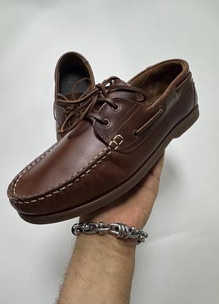 Шикарнi шкiрянi топсайдери schuh (made in portugal) коричневого кольору, розмiр 43