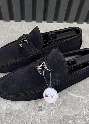 Louis vuitton lv hockenheim driving moccasins мужские туфли мокасины замша оригинал 42 eur