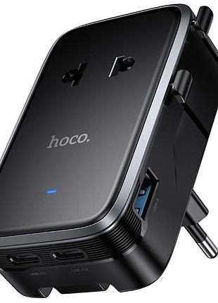 Мережевий універсальний перехідник hoco ac35 capaz 15w + 1usb-a/2c black