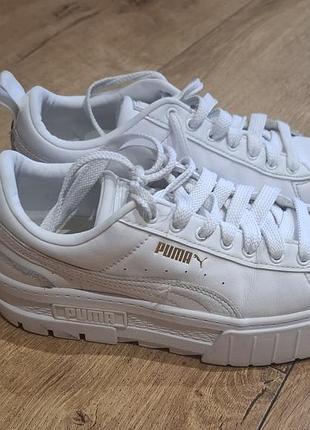 Кросівки жіночі puma білі на платформі, розмір 37, довжина устілки 23.5 см, шкіра