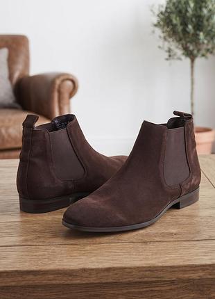 Мужские замшевые челси asos design - коричневые, размер 43 (uk 9 / us 10)