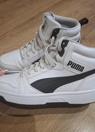 Кросівки puma високі біло-чорні 40 розмір 26 см шкіра