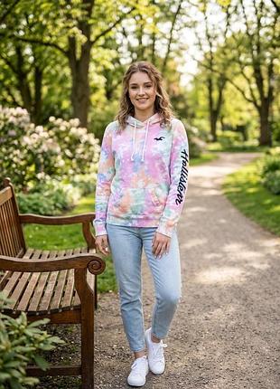 Яскраве жіноче худі hollister з флісом s/m