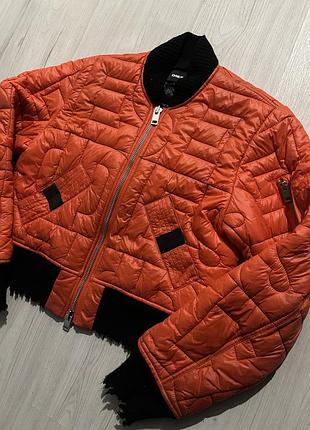 Оригінальний бомбер diesel w-all embossed logo jacket (orange)