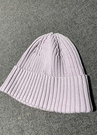 Шапка h&m біні в'язана бузкова 128-146