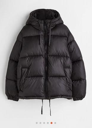 Куртка зимова h&m чорна дута з капюшоном