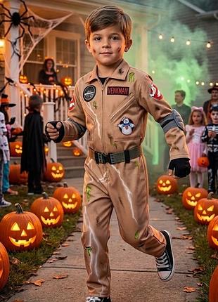 Карнавальный костюм охотники за привидениями охотники по привидениям ghostbusters на хелловин хеловин гелловин гэлловин для мальчика 5-6 лет 110-116