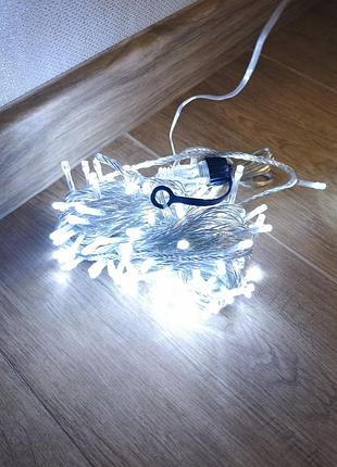 Светодиодная гирлянда нить fairyglim xc-100l-ww (100 led, теплый белый свет) + пульт ду