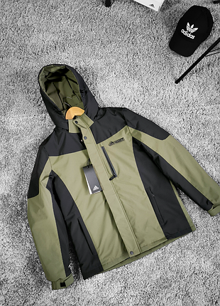 Чоловіча куртка adidas terrex чорна з хакі m-3xl демісезон