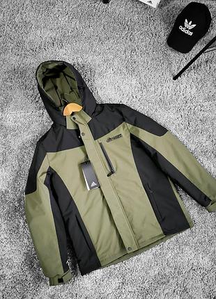 Куртка adidas terrex демісезон чорна з хакі m