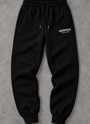 М, черные брюки флисовые fear of god essentials (новые)