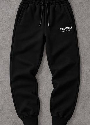 Черные флисовые брюки fear of god essentials m, новые