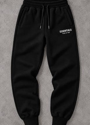 М размер, черные брюки флисовые fear of god essentials, новые