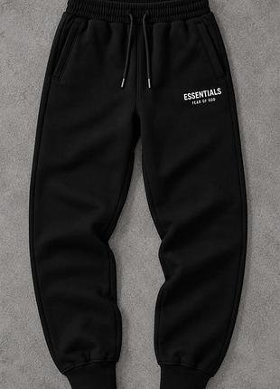 Новые черные брюки флисовые fear of god essentials, размер м