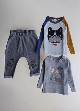 Комплект для хлопчика 6-9 міс. tu disney baby + реглан mothercare у подарунок