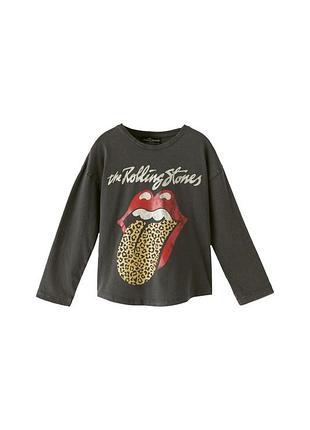 Лонгслів бавовняний сірий the rolling stones