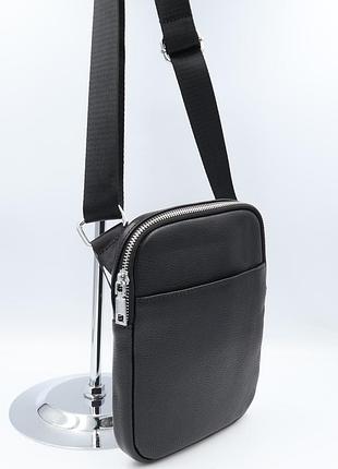 Сумка чоловіча натуральна шкіра leather jxy-1100 black