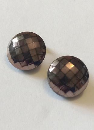 Серьги клипсы винтажные чешское стекло