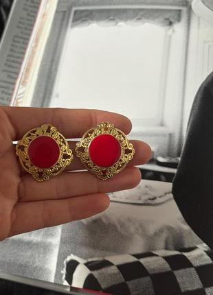Вінтажні сережки емаль