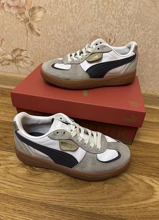 Кросівки puma шкіряні біло-сірі, розмір 37, устілка 23 см
