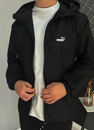 Черная ветровка puma s-xxl легкая куртка