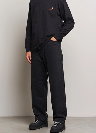 Джинсы carhartt wip landon loose tapered fit jeans in black