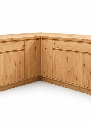 Кухонный гарнитур из натурального дерева loftwood kitchen покрыта маслом-воском кгнд082