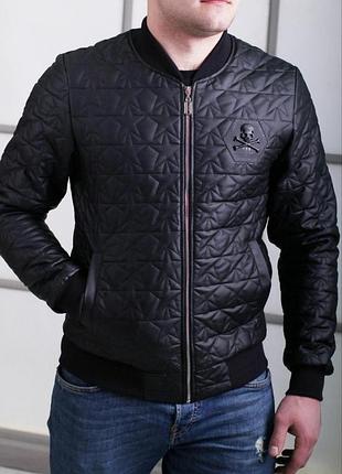 Чорний бомбер philipp plein, розмір s, демісезонний