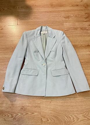 Піджак жіночий karen millen блакитний бавовняний приталений