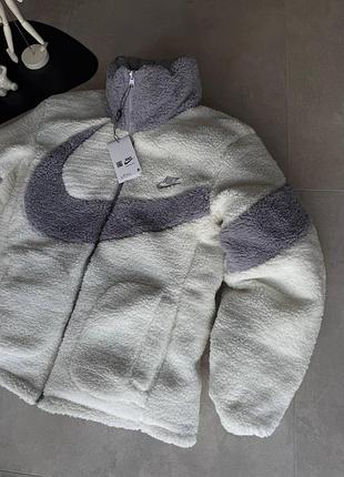 Серая двусторонняя зима куртка nike cocotta xxl, xl