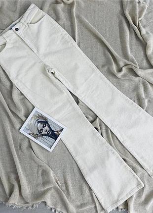Жіночі брюки denim co вельветові кльош молочно-бежеві розмір s