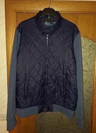 Чоловіча куртка-бомбер polo ralph lauren стьобана синя.