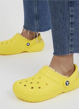 Утеплённые женские сабо кроксы  /шлепки crocs classic lined clog р. 37/жіночі крокси