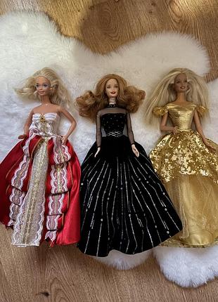 Колекційні ляльки barbie у вечірніх сукнях (набір 3 шт)