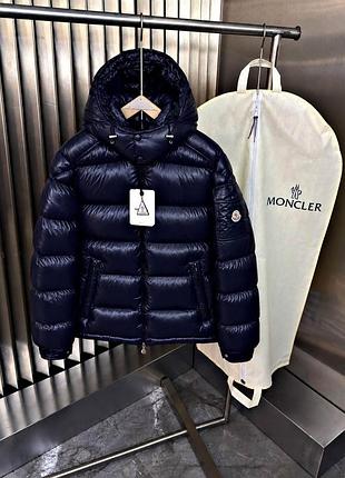 Куртка зимова синя moncler (чоловіча), доступно s, l, 3xl
